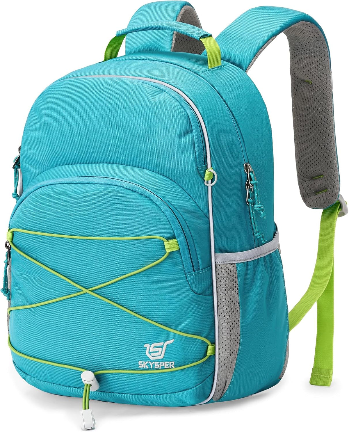 SKYSPER Rucksack Kinder 12L, Kinder Wanderrucksack Ab 6-10 Jahre | Kindergartenrucksack Mit Brustgurt Für Brotdose, Kindergarten, Schule, Ausflüge Und Wanderungen,Grün