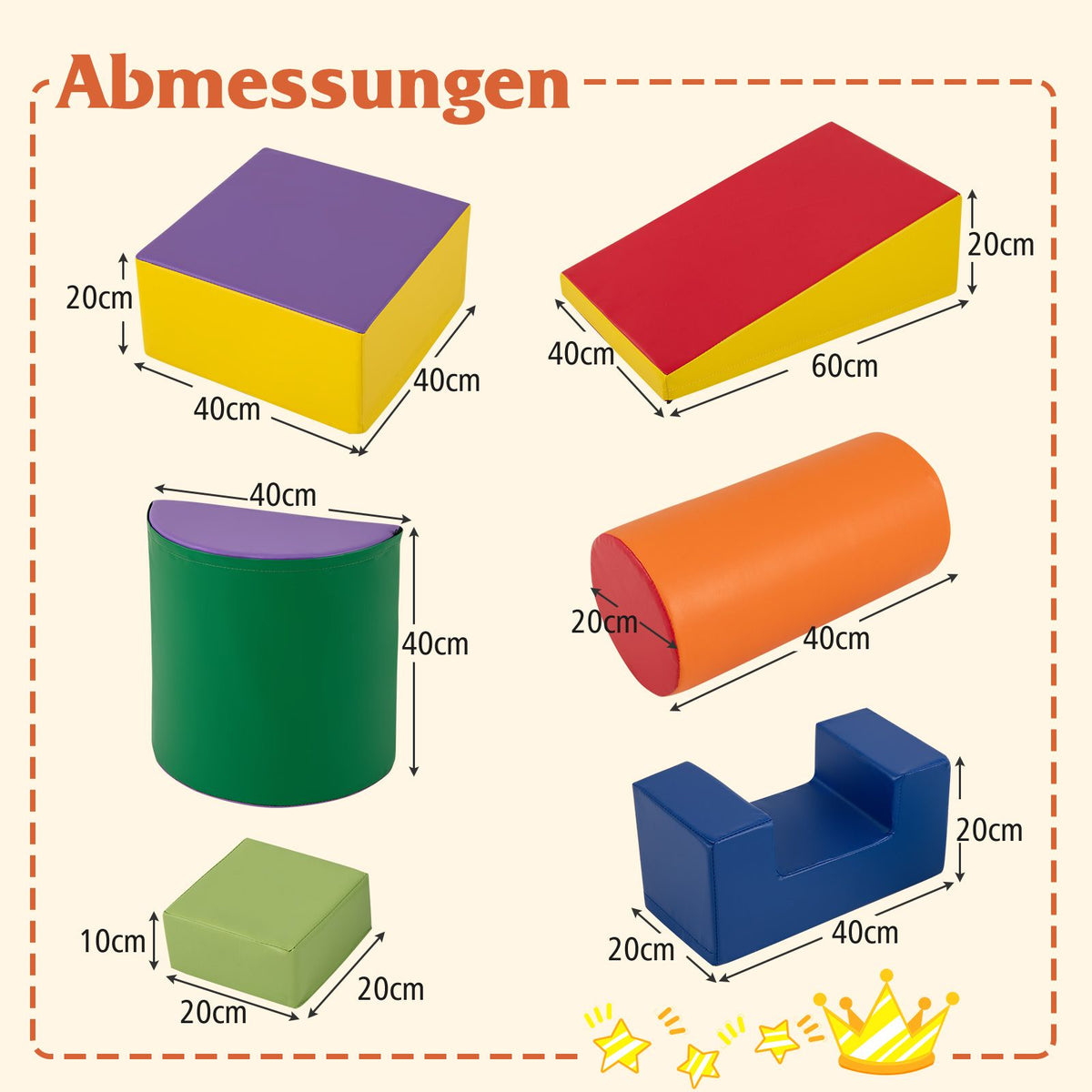 6 STK. Schaumstoffbausteine Riesenbausteine Zum Toben Und Klettern Softbausteine Aus Schaumstoff