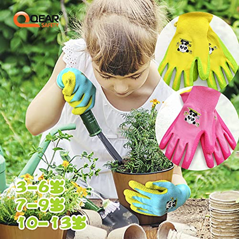 Kinder-Arbeitshandschuhe, 3–6 Jahre, Für Kleinkinder, Kindergarten, Rutschfest, Schützen, Naturkautschuk-Handfläche, Beschichtet, DIY (3–6 Jahre)