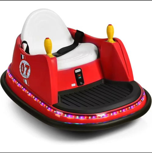 Kids 360° Spin Electric Bumper Car – Red
