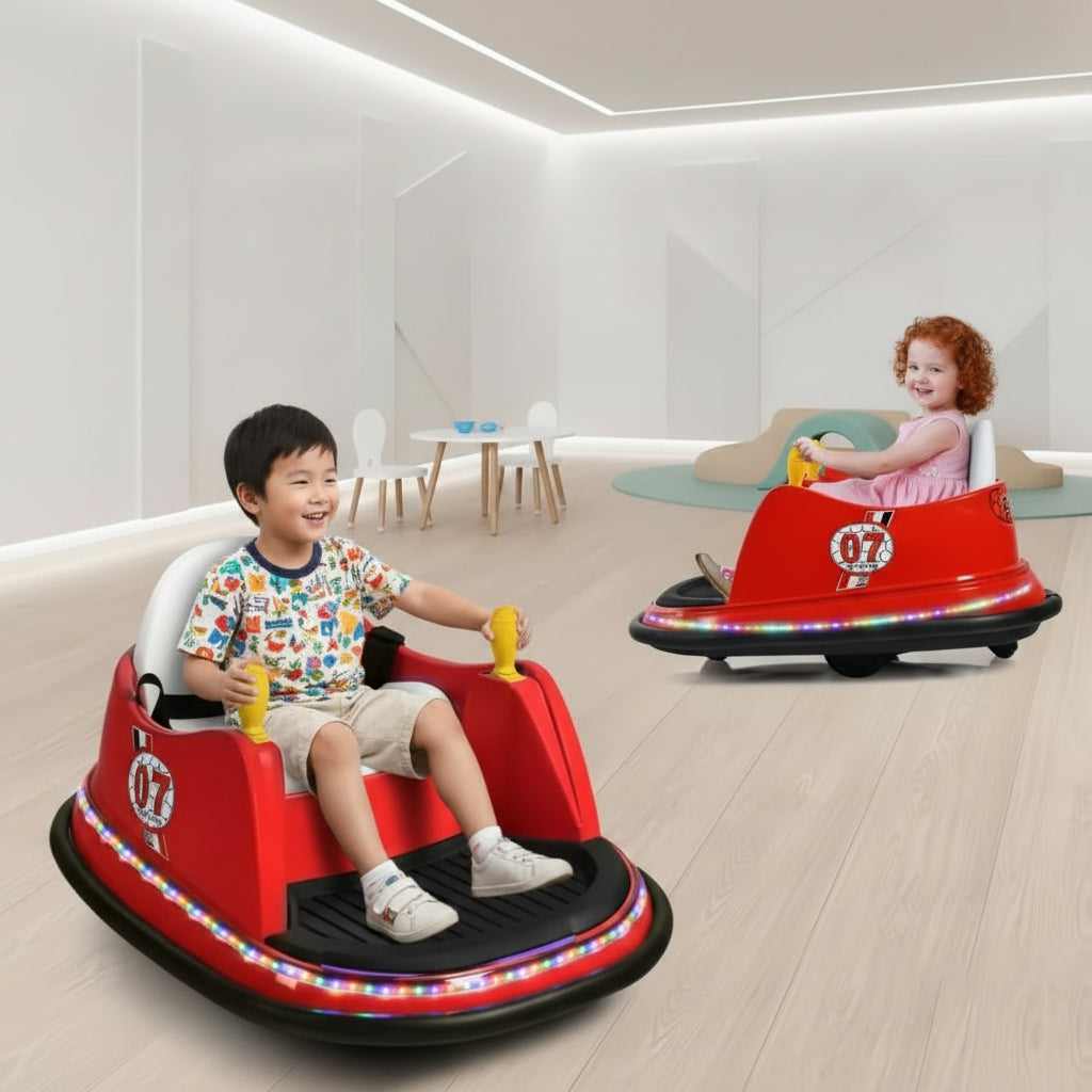 Kids 360° Spin Electric Bumper Car – Red